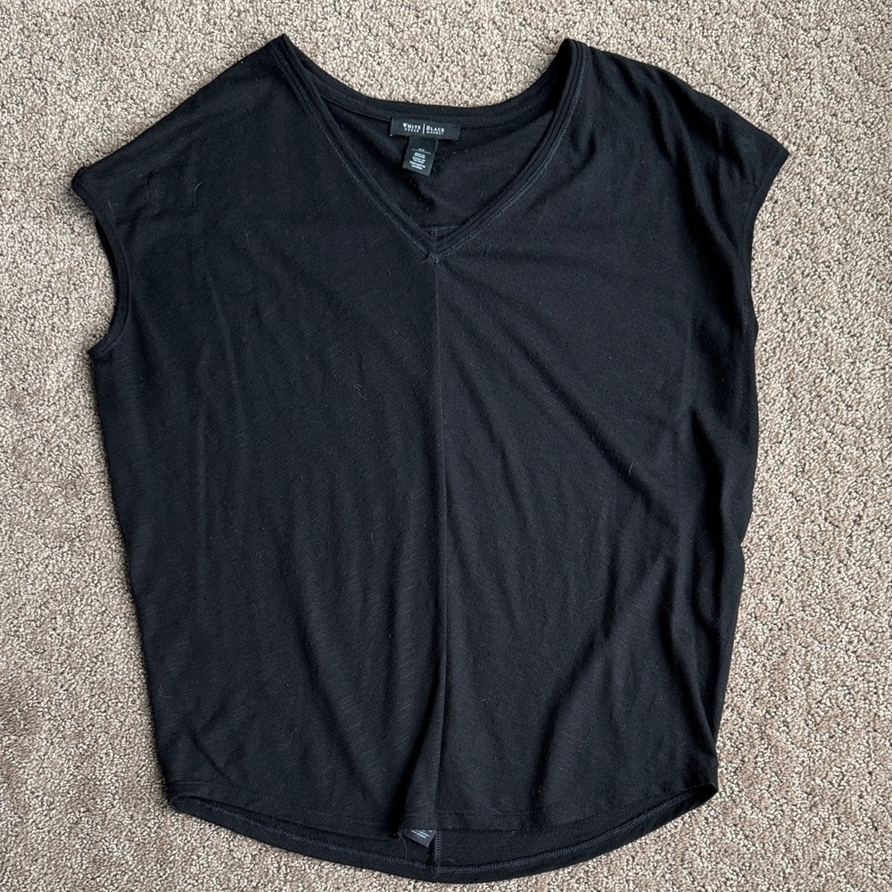 WHBM Black V-Neck Dolman T-Shirt